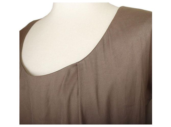Helmut Lang Vestido asimétrico holgado fruncido caqui Roja - vista 5
