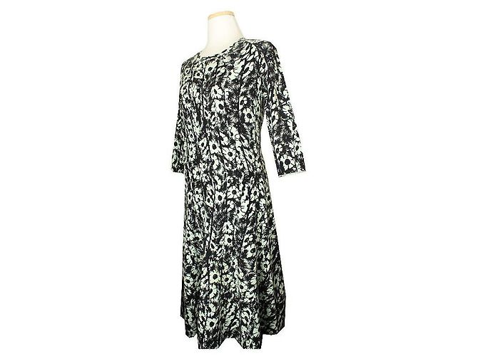 Kenzo Vestido de punto verde claro con estampado negro - vista 2