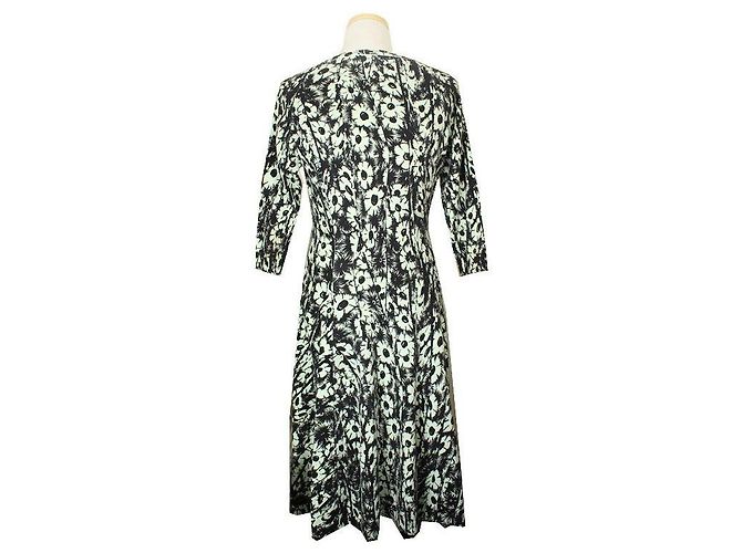Kenzo Vestido de punto verde claro con estampado negro - vista 3