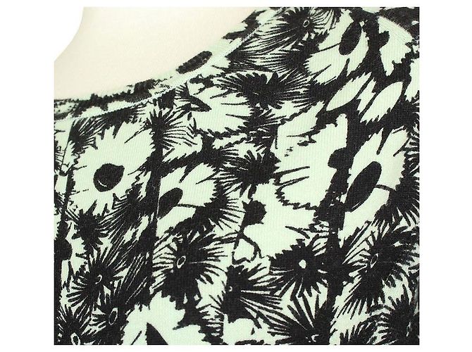 Kenzo Vestido de punto verde claro con estampado negro - vista 5