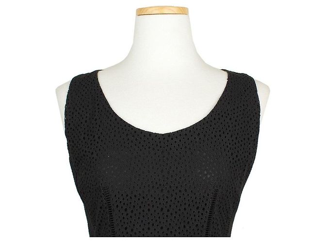 Kenzo Vestido sin mangas de encaje negro Punching - vista 6
