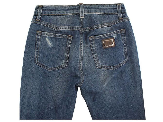 Dolce & Gabbana Pantalones de denim azul lavado dañado Audrey - vista 4