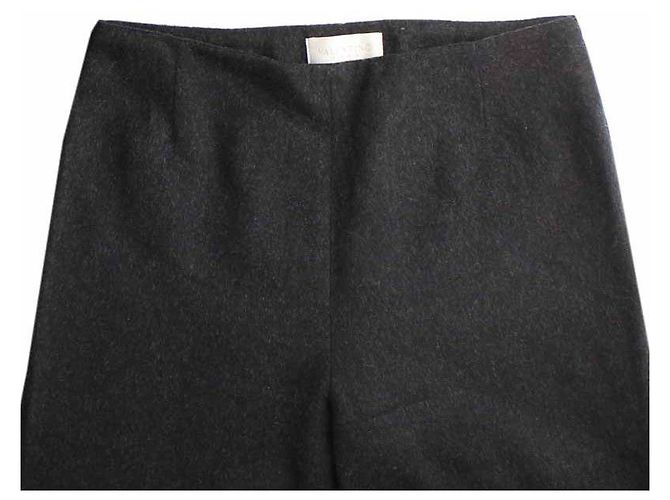 Valentino Calça larga de lã e caxemira preta Preto - vista 3