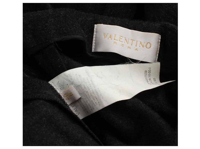 Valentino Calça larga de lã e caxemira preta Preto - vista 5