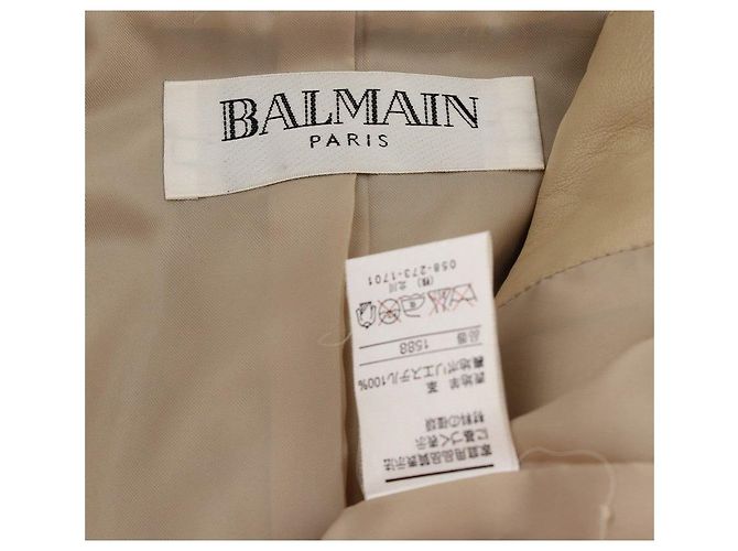 Balmain Beige Lammlederjacke mit Nähten Braun - Ansicht 6