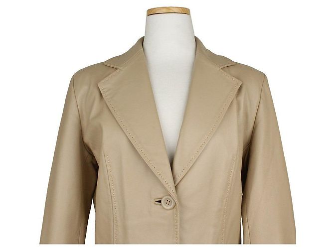 Balmain Beige Lammlederjacke mit Nähten Braun - Ansicht 7