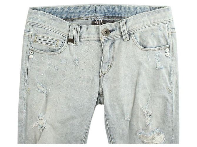 Armani Exchange White Stud Denim Pants - view 3