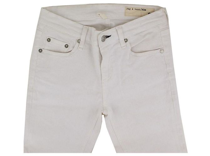 Rag & Bone Pantalones de mezclilla skinny blancos - vista 3