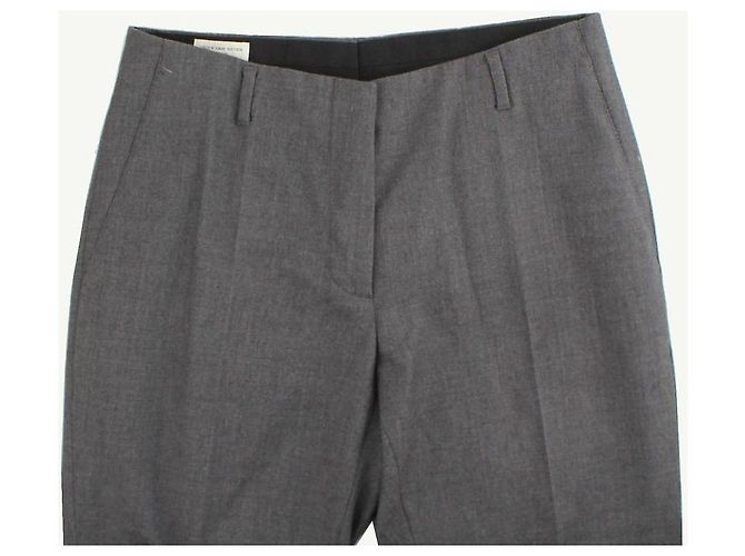 Pantalones anchos de lana gris Dries Van Noten Castaño - vista 4