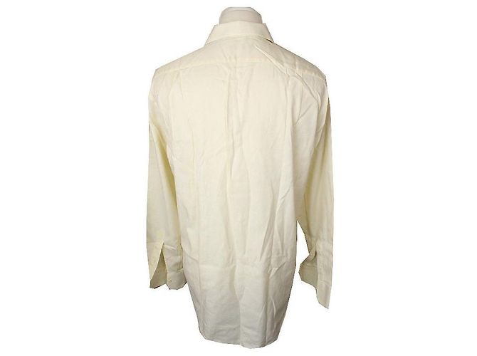 Ermenegildo Zegna Camisa assimétrica masculina em algodão creme Branco - vista 4