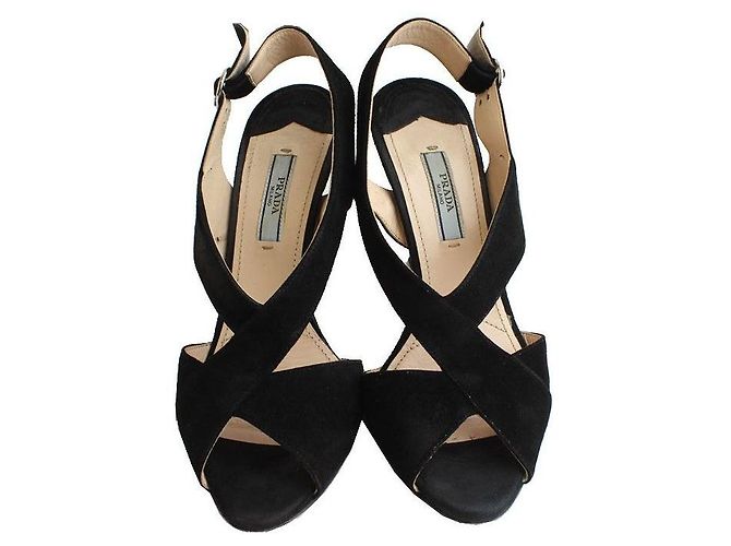 Prada Sandali in scamosciato nero - vista 2