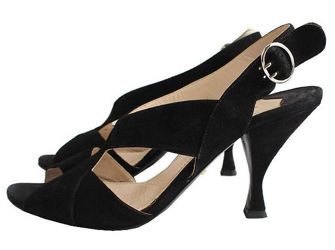 Prada Sandali in scamosciato nero - vista 3