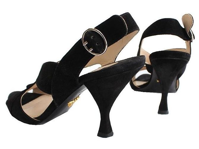 Prada Sandali in scamosciato nero - vista 5