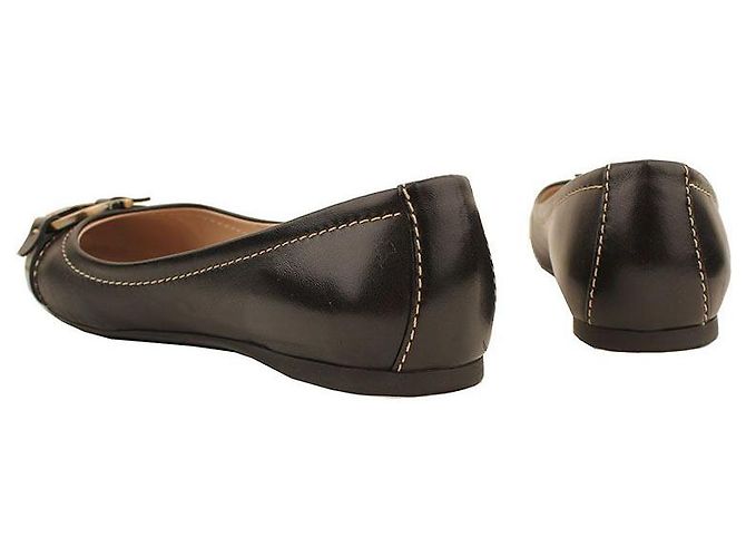Salvatore Ferragamo Scarpe Flat in Pelle Nera con Logo Gancini Nero - vista 5