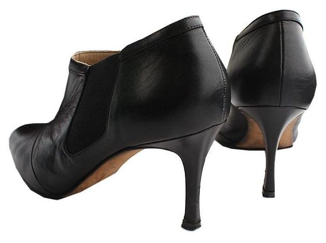 Manolo Blahnik Botín Negro con Rayas - vista 5