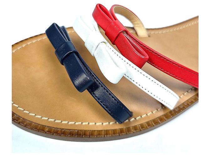 Thom Browne Sandali slide a tre fiocchi in vitello capretto multicolore Marrone - vista 4