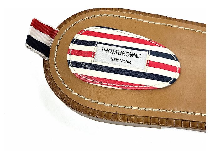 Thom Browne Sandali slide a tre fiocchi in vitello capretto multicolore Marrone - vista 5