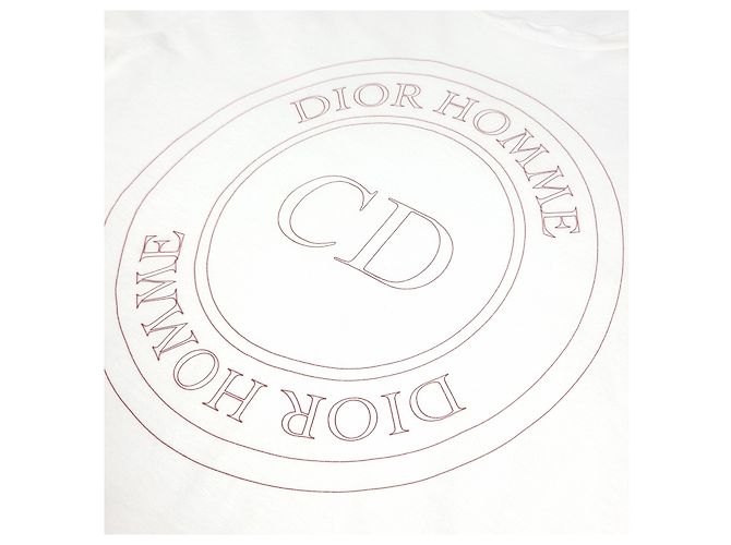 Dior Kurzarm-T-Shirt mit Rundlogo Weiß - Ansicht 3