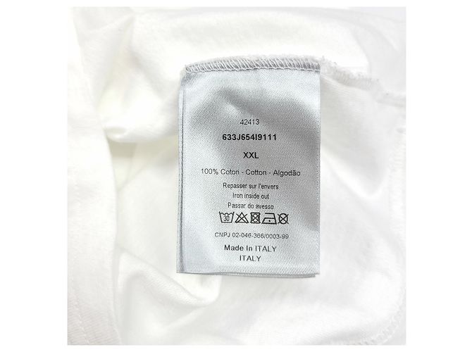 Dior Kurzarm-T-Shirt mit Rundlogo Weiß - Ansicht 5