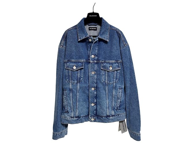 Balenciaga Language Denimjacke Blau - Ansicht 2