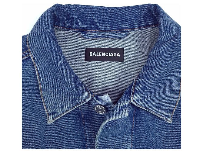 Balenciaga Language Denimjacke Blau - Ansicht 5