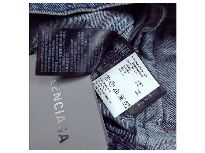 Balenciaga Language Denimjacke Blau - Ansicht 6