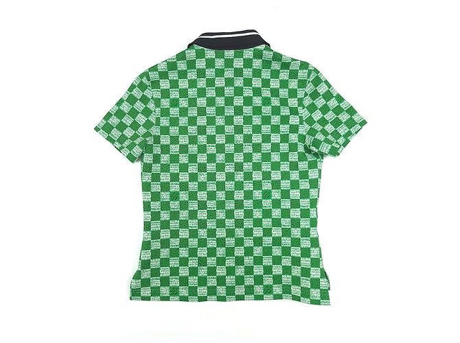 Louis Vuitton Polo a maniche corte con zip Damier LV per donne Verde - vista 2