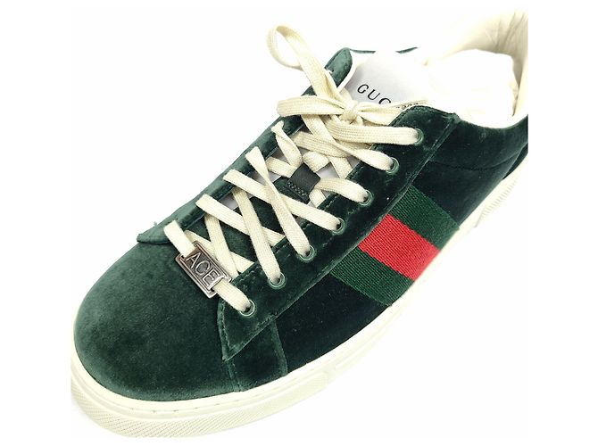 Gucci Sneakers Velvet Ace Verde - vista 4