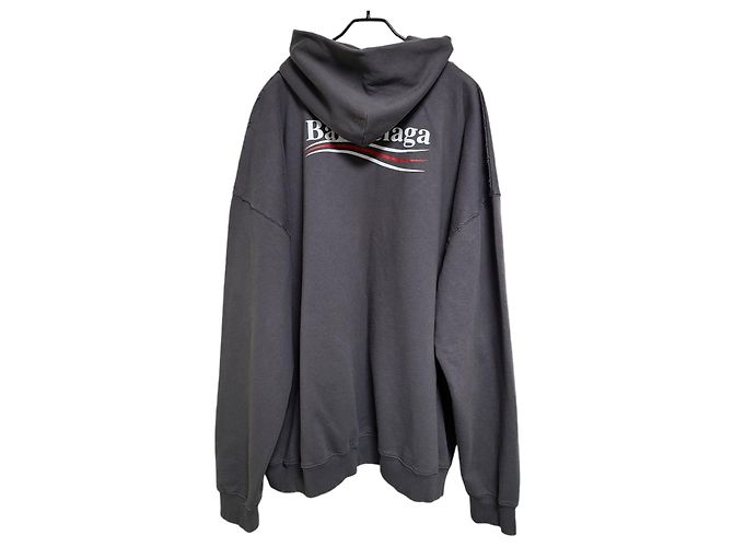 Day Balenciaga Hoodie vintage oversize con logo Wave Marrone - vista 2