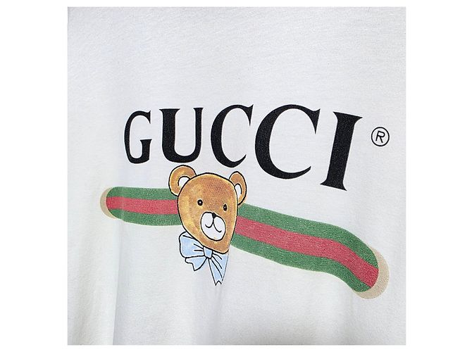 Gucci Kurzarm-T-Shirt mit Kai Belt-Logo XJDJH Weiß - Ansicht 3