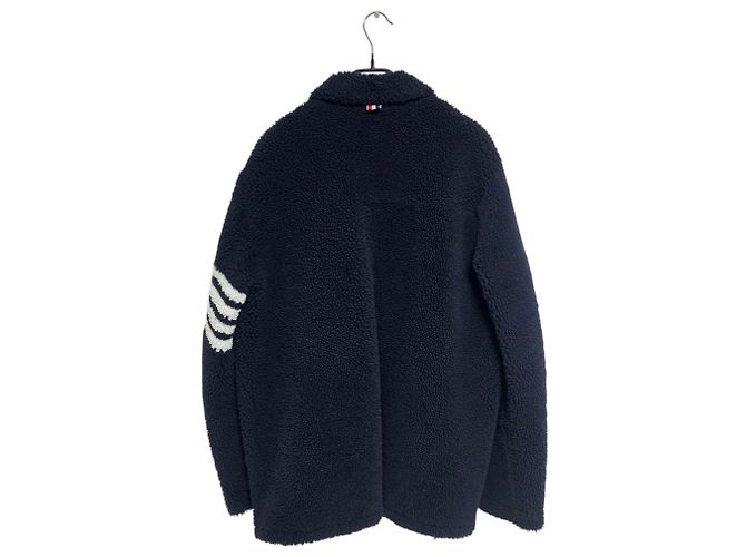 Thom Browne Gefärbte Lammfelljacke Blau - Ansicht 2