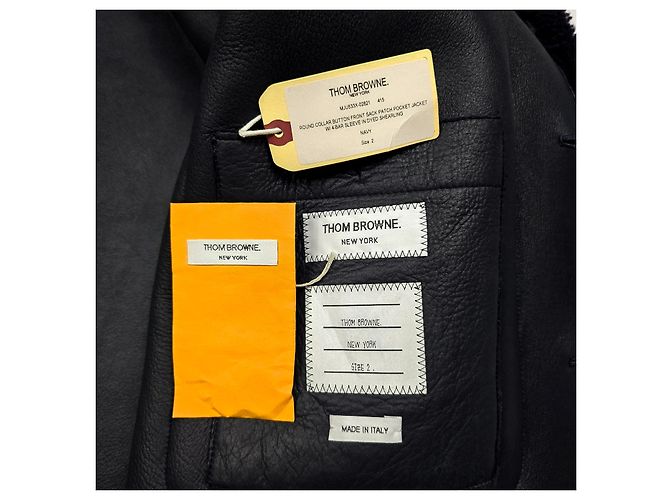 Thom Browne Gefärbte Lammfelljacke Blau - Ansicht 6
