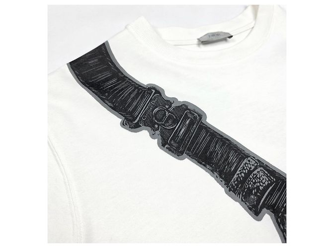 Saddle Dior Kurzarm-T-Shirt Schräg Satteltasche Weiß - Ansicht 4