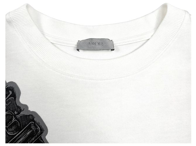 Saddle Dior Kurzarm-T-Shirt Schräg Satteltasche Weiß - Ansicht 5