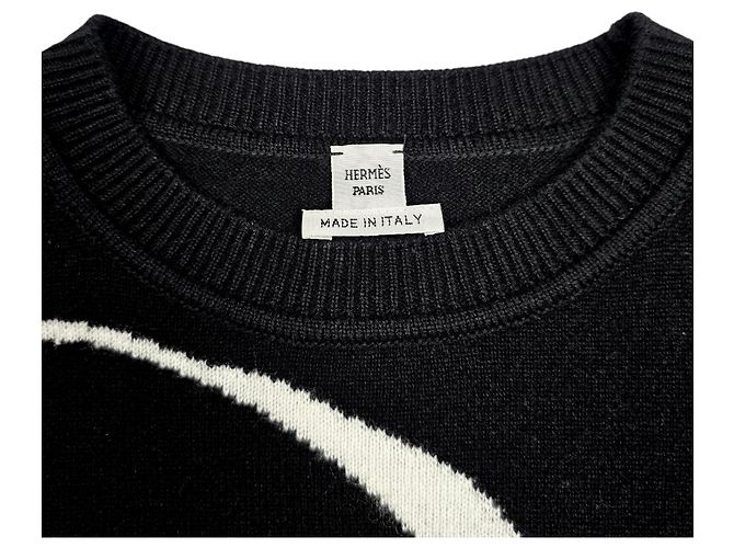 Hermès Damen Intarsien-Kaschmirstrick Schwarz - Ansicht 5