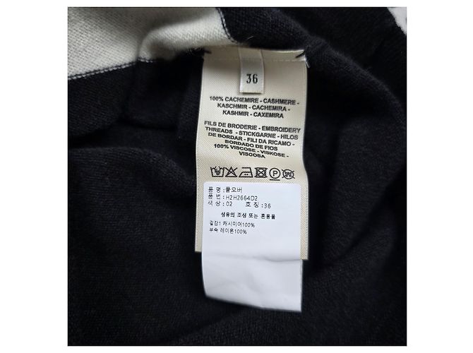 Hermès Damen Intarsien-Kaschmirstrick Schwarz - Ansicht 6