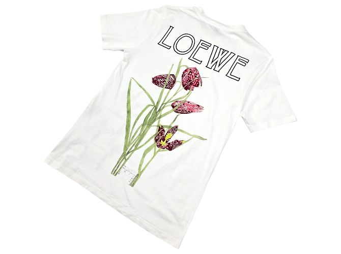 Loewe T-shirt a maniche corte con logo botanico Bianco - vista 5