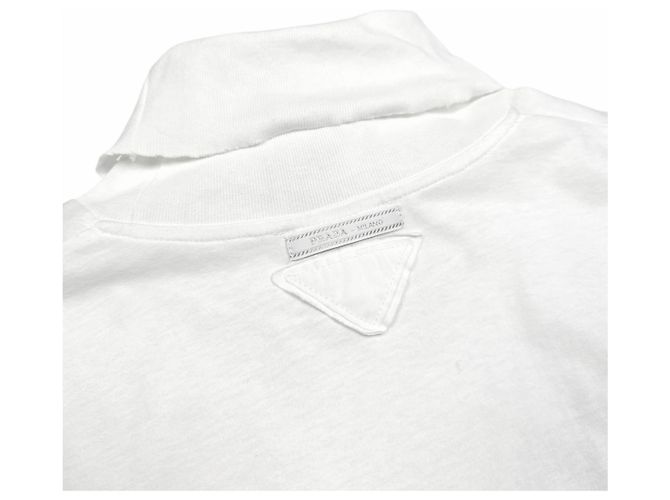 Prada Langarm-T-Shirt mit Rollkragen Weiß - Ansicht 3