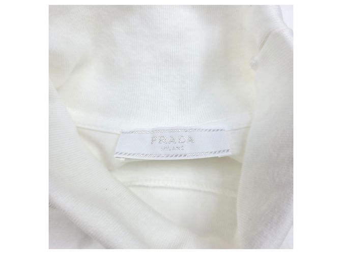 Prada Langarm-T-Shirt mit Rollkragen Weiß - Ansicht 4
