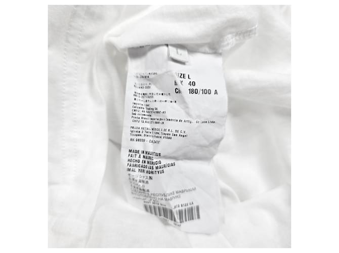 Prada Langarm-T-Shirt mit Rollkragen Weiß - Ansicht 5