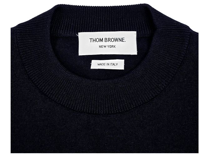 Thom Browne Suéter largo de lana merina con puños para mujer Azul - vista 4