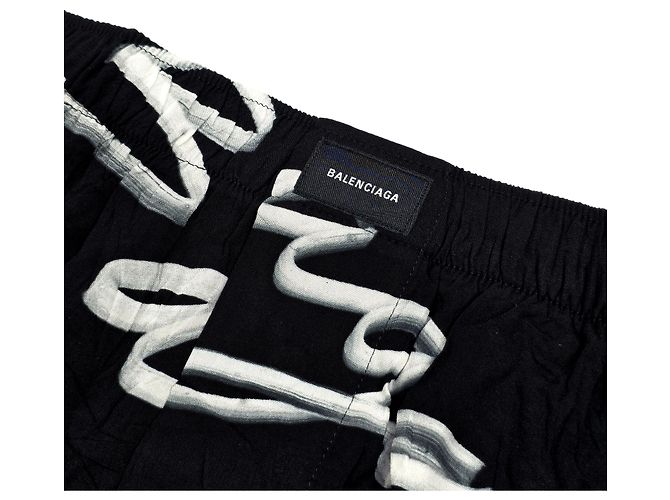 Day Balenciaga Pantalones cortos de pijama con letras Negro - vista 4