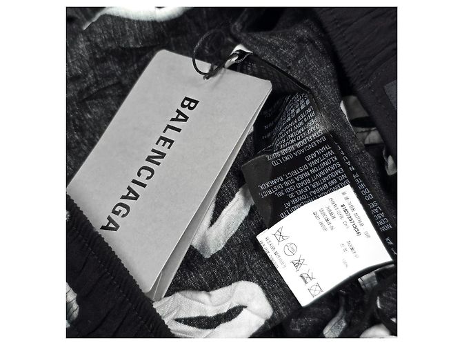 Day Balenciaga Pantalones cortos de pijama con letras Negro - vista 6