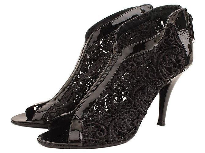 Givenchy Botines de charol negro con encaje - vista 2