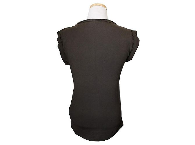 Dolce & Gabbana Camiseta com decote dourado Marrom - vista 2