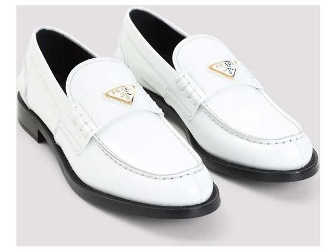Prada Mocassini in pelle spazzolata Bianco - vista 5