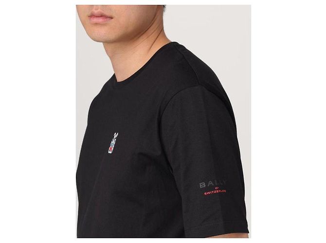 Bally Kurzarm-T-Shirt mit Wappen-Logo Schwarz - Ansicht 8