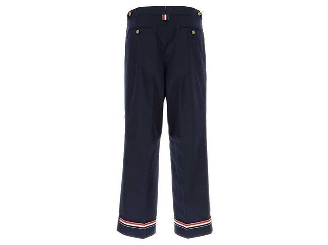 Thom Browne Cuff RWB Trimming Typewriter Closed Pants Blue - view 5