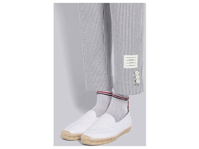 Thom Browne Pantaloni in cotone loopback seersucker Marrone - vista 7