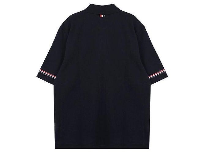 Thom Browne Rugby-Polo aus Baumwolle Blau - Ansicht 5